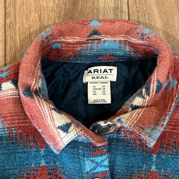 Ariat REAL Southwestern Print Aztec Shacket 2XL - Picture 2 of 5